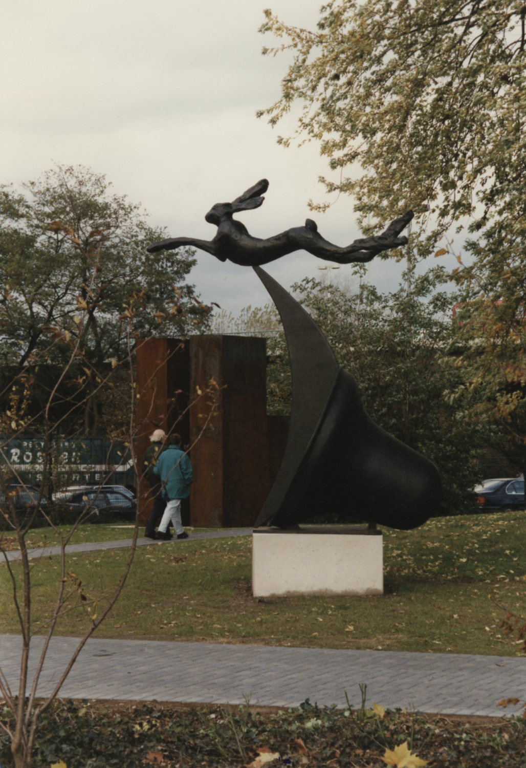 Leaping Hare on Crescent and Bell, 1983